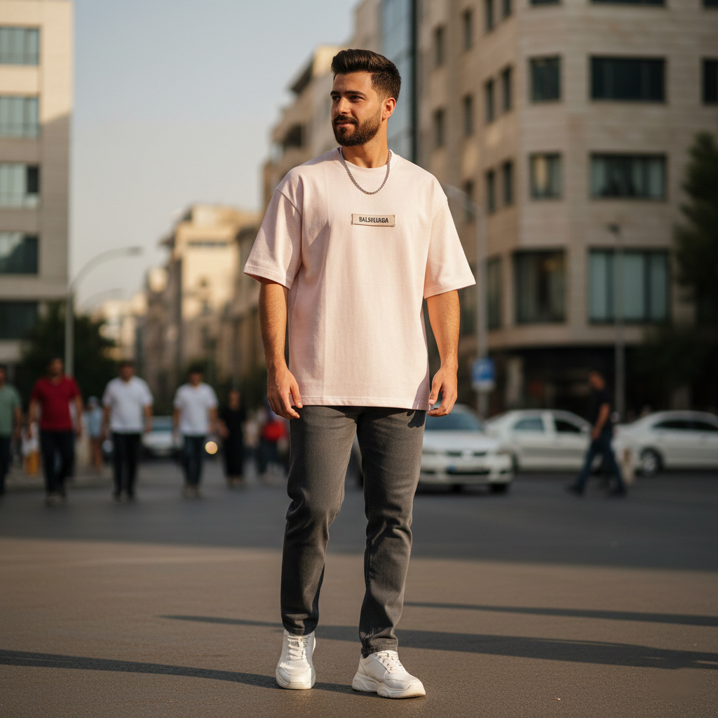 تیشرت مراکشی کبریتی کرم بالنسیاگا