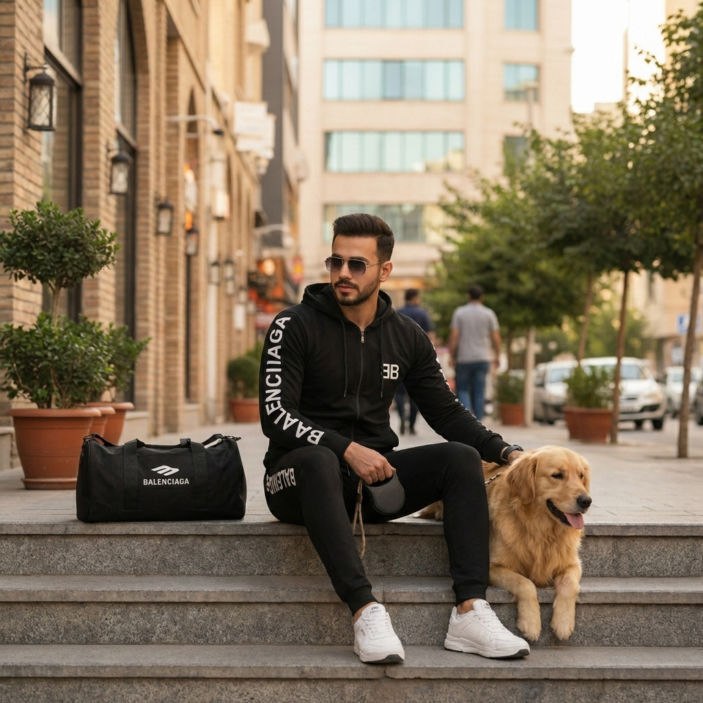 ست اسپرت بهاره مردانه سوییشرت شلوار مدلHami