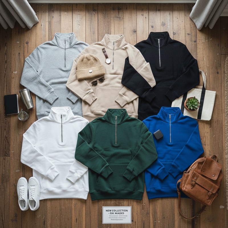 دورس مردانه نیم زیپ مدل Behbod-سفید