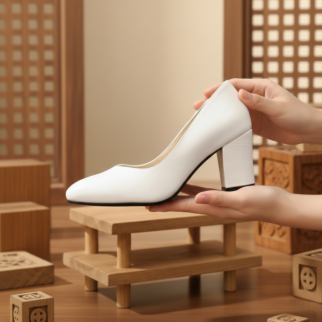 کفش مجلسی زنانه پاشنه 7 سانتی مدل روژان-سفید